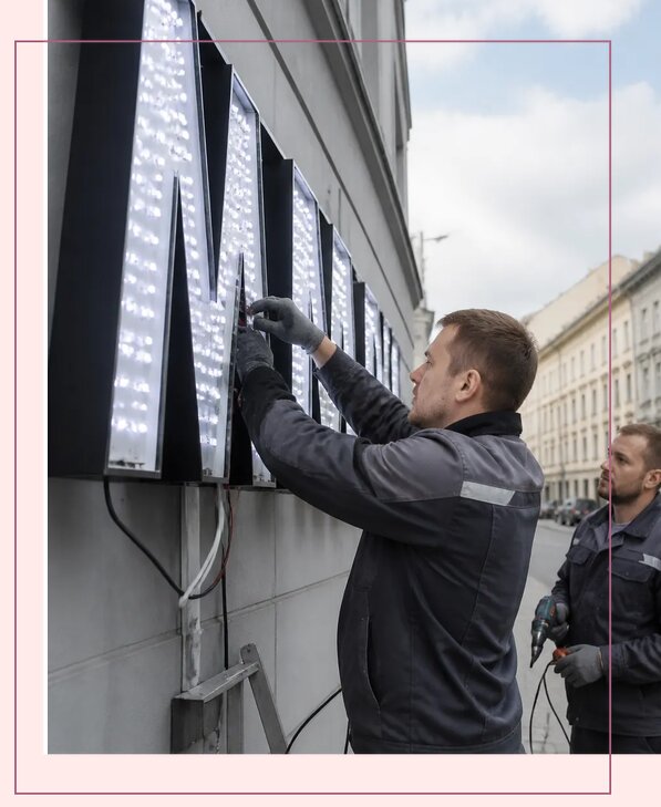 Изготовление и монтаж светодиодных LED вывесок в Краснокаменске