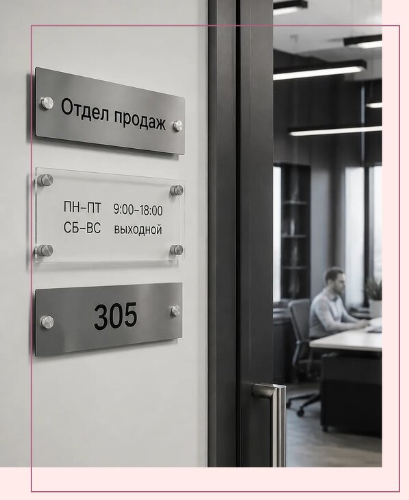 Офисные таблички на дверь в Краснокаменске по цене от 5008 р. | Аванза-Ксн